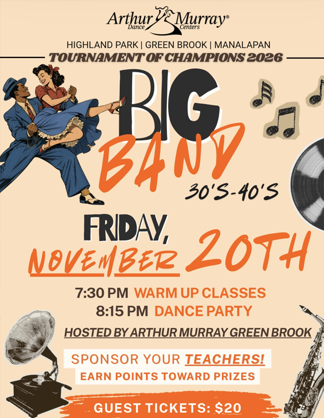 Big Band 30's & 40's TOC Dance Party Arthur Murray Green Brook